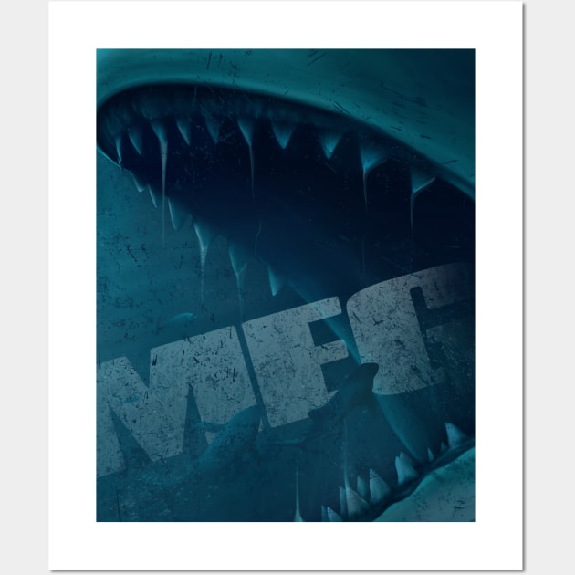 Megalodon Bite (text) Wall Art by ModManner